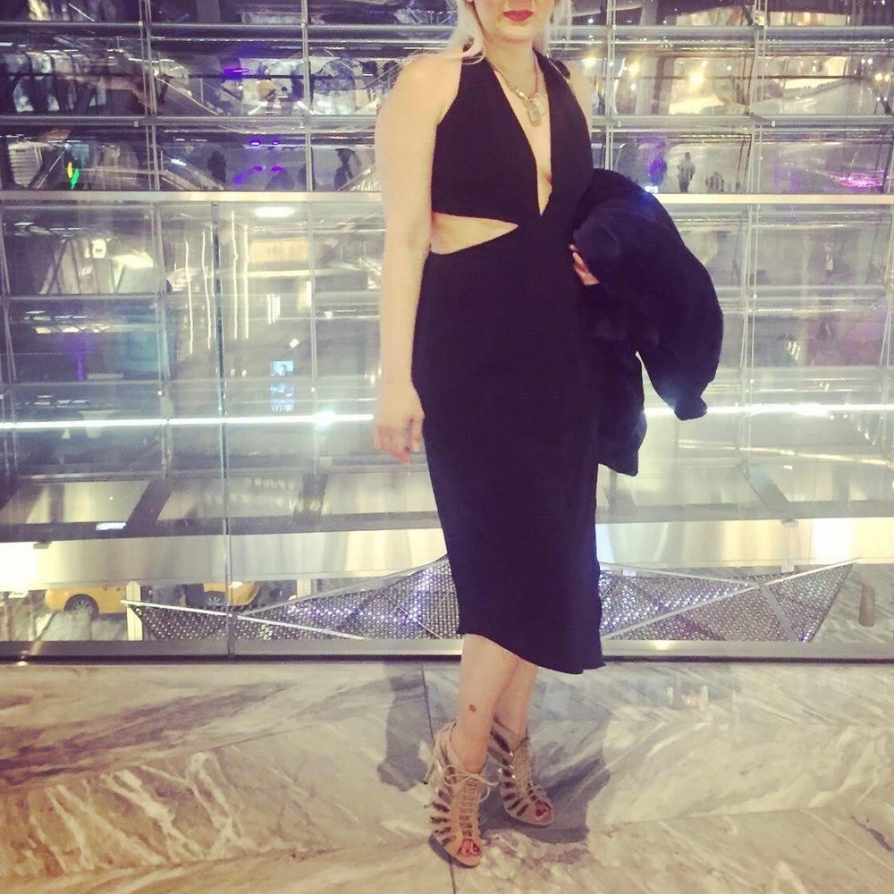 Halston Heritage black cocktail dress